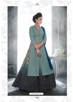 Teal Blue Latest Heavy Designer Party Wear Wedding Salwar Suit