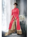 Dark Peach Latest Heavy Designer Party Wear Wedding Salwar Suit