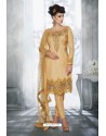 Cream Latest Heavy Designer Party Wear Wedding Salwar Suit