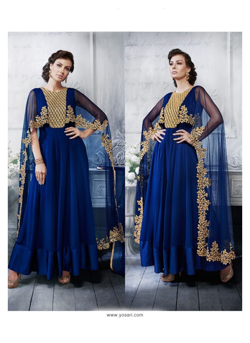 Buy Royal Blue Latest Heavy Designer Party Wear Wedding Salwar Suit