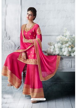 Hot Pink Latest Heavy Designer Party Wear Wedding Salwar Suit