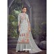 Light Grey Designer Pure Viscose Velvet Party Wear Palazzo Suit