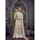 Off White Designer Pure Viscose Velvet Party Wear Palazzo Suit