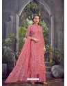 Light Pink Designer Pure Viscose Velvet Party Wear Palazzo Suit