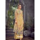 Light Yellow Designer Pure Viscose Velvet Party Wear Palazzo Suit