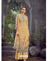 Light Yellow Designer Pure Viscose Velvet Party Wear Palazzo Suit