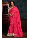 Fuchsia Latest Designer Party Wear Poly Silk Sari