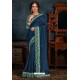 Navy Blue Latest Designer Party Wear Poly Silk Sari