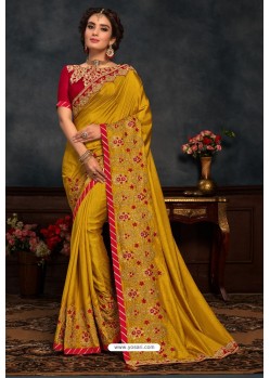 Corn Latest Designer Party Wear Poly Silk Sari