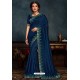 Navy Blue Latest Designer Party Wear Poly Silk Sari