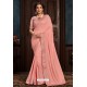 Baby Pink Latest Designer Party Wear Poly Silk Sari