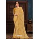 Yellow Latest Designer Party Wear Poly Silk Sari