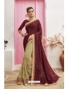 Beige Designer Party Wear Chanderi Silk Wedding Sari