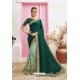 Dark Green Designer Party Wear Chanderi Silk Wedding Sari