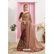 Coffee Designer Party Wear Chanderi Silk Wedding Sari