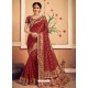 Maroon Latest Designer Party Wear Banarasi Silk Sari