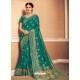 Teal Latest Designer Party Wear Banarasi Silk Sari