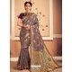 Mauve Latest Designer Party Wear Banarasi Silk Sari