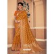 Mustard Latest Designer Party Wear Banarasi Silk Sari