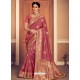 Old Rose Latest Designer Party Wear Banarasi Silk Sari