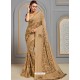 Beige Latest Designer Party Wear Jute Silk Sari