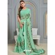 Aqua Mint Latest Designer Party Wear Jute Silk Sari