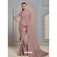 Dusty Pink Latest Designer Party Wear Jute Silk Sari