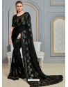 Black Latest Designer Party Wear Jute Silk Sari