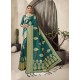 Teal Designer Classic Wear Jacquard Wedding Sari