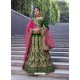 Forest Green Stylish Heavy Designer Wedding Velvet Lehenga Choli