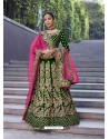 Forest Green Stylish Heavy Designer Wedding Velvet Lehenga Choli