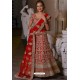 Red Heavy Embroidered Designer Net Wedding Lehenga Choli