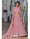 Light Pink Heavy Embroidered Designer Net Wedding Lehenga Choli