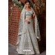 Silver Heavy Embroidered Designer Net Wedding Lehenga Choli