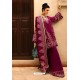 Deep Wine Latest Heavy Designer Party Wear Pakistani Style Salwar Suit