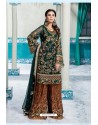 Dark Green Latest Heavy Designer Party Wear Pakistani Style Salwar Suit