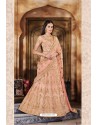 Peach Trendy Heavy Embroidered Designer Wedding Lehenga Choli
