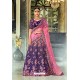 Violet Trendy Heavy Embroidered Designer Wedding Lehenga Choli