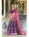 Violet Trendy Heavy Embroidered Designer Wedding Lehenga Choli