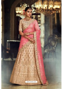 Light Beige Trendy Heavy Embroidered Designer Wedding Lehenga Choli