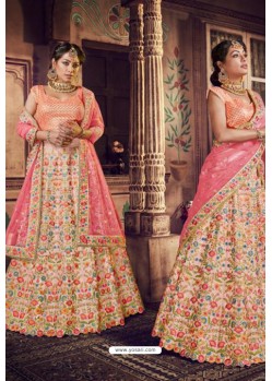 Multi Colour Trendy Heavy Embroidered Designer Wedding Lehenga Choli