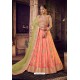 Peach Trendy Heavy Embroidered Designer Wedding Lehenga Choli