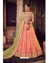 Peach Trendy Heavy Embroidered Designer Wedding Lehenga Choli