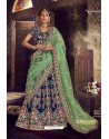 Dark Blue Trendy Heavy Embroidered Designer Wedding Lehenga Choli