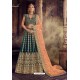 Teal Blue Trendy Heavy Embroidered Designer Wedding Lehenga Choli