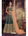 Teal Blue Trendy Heavy Embroidered Designer Wedding Lehenga Choli