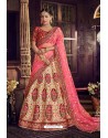 Cream Trendy Heavy Embroidered Designer Wedding Lehenga Choli