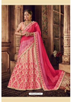 Light Orange Trendy Heavy Embroidered Designer Wedding Lehenga Choli