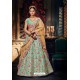 Aqua Mint Trendy Heavy Embroidered Designer Wedding Lehenga Choli