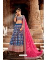 Dark Blue Trendy Heavy Embroidered Designer Wedding Lehenga Choli